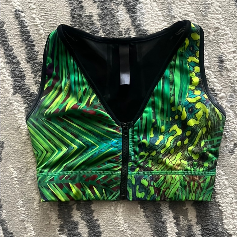 Nike Green Patterned Sports Bra
